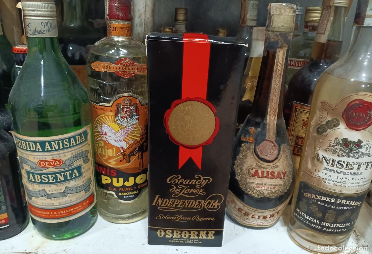 Otras Botellas y Bebidas Antiguas de colecci&oacute;n: Lote botellas calisay mollfulleda anis cognag etc
