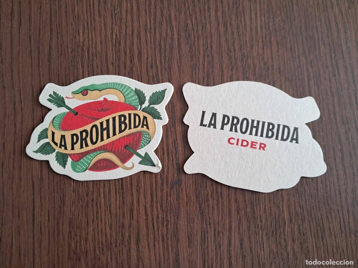 Otras Botellas y Bebidas Antiguas de colecci&oacute;n: posavasos de sidra, La prohibida.