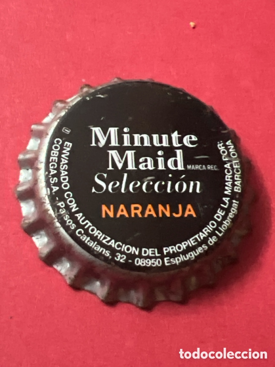 Otras Botellas y Bebidas Antiguas de colecci&oacute;n: T4/X43/Q3. TAPON CORONA CAPSULA CHAPA SODA/REFRESCO MINUTE MAID NARANJA DE BARCELONA (ESPA&Ntilde;A) -