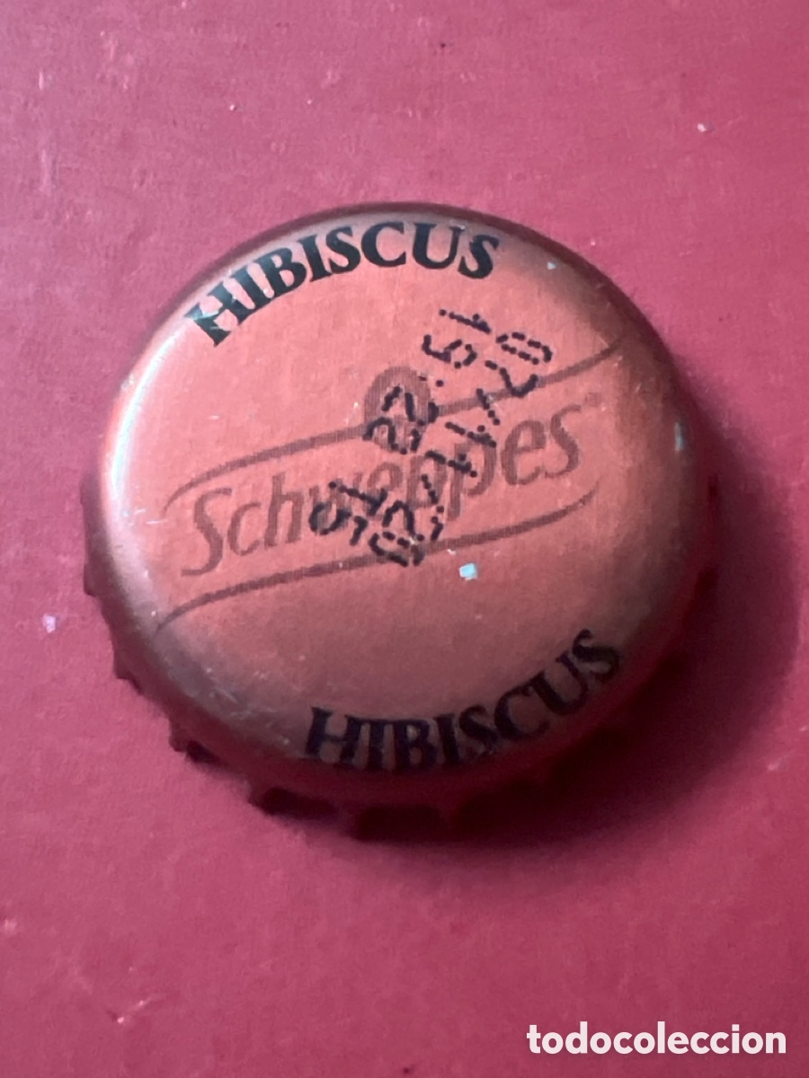 Otras Botellas y Bebidas Antiguas de colecci&oacute;n: T4/X43/Q6. CHAPA BEBIDA SCHWEPPS HIBISCUS