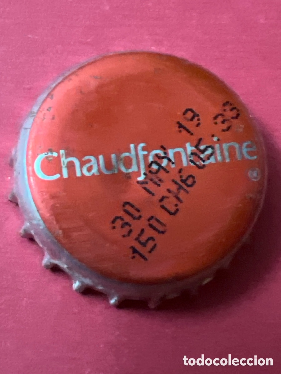 Otras Botellas y Bebidas Antiguas de colecci&oacute;n: T4/X59/Q4. Chapa Agua Mineral Carbonatada Chaudfontaine