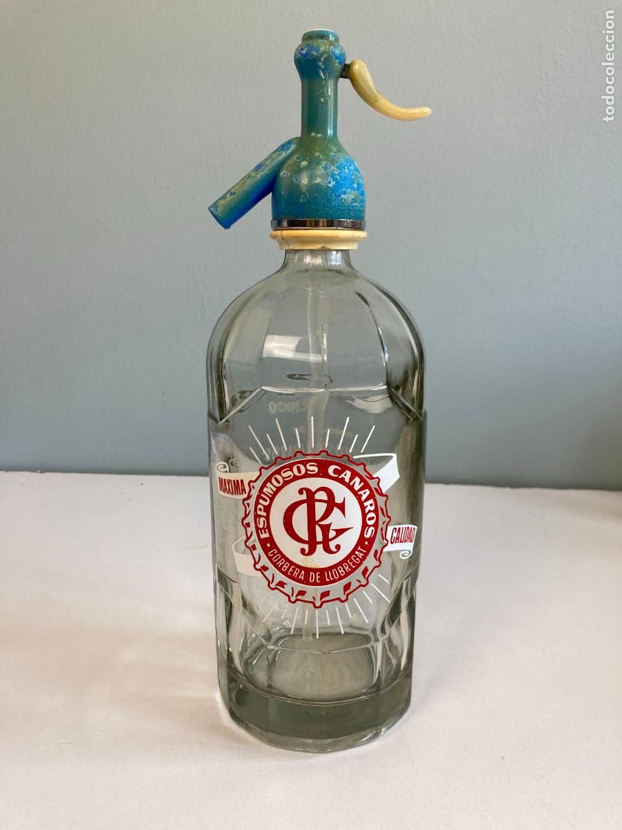 Otras Botellas y Bebidas Antiguas de colecci&oacute;n: SIF&Oacute;N - ESPUMOSOS CANAROS, CORBERA DE LLOBREGAT - CABEZA ORIGINAL