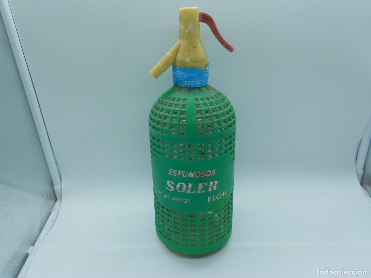 Otras Botellas y Bebidas Antiguas de colecci&oacute;n: sifon verde soler necesita repasar limpieza