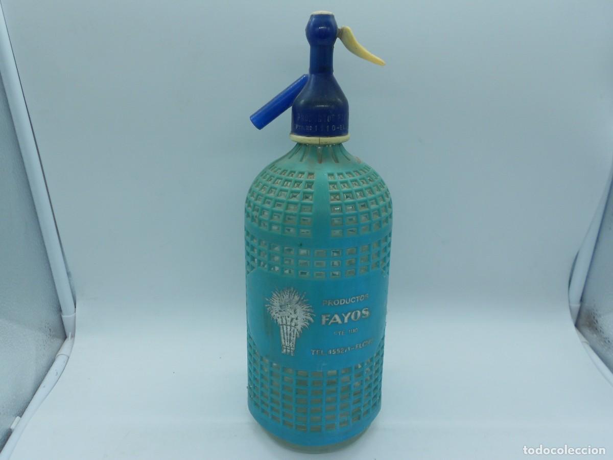Otras Botellas y Bebidas Antiguas de colecci&oacute;n: sifon azul fayos necesita repasar limpieza