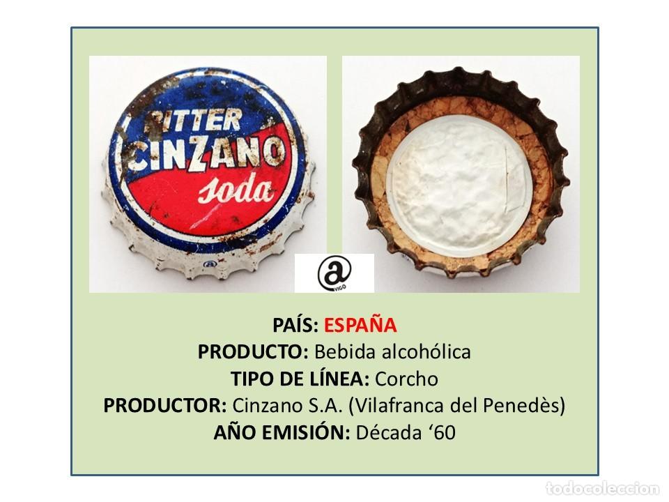 Otras Botellas y Bebidas Antiguas de colecci&oacute;n: TAPON CORONA CAPSULA CHAPA BEBIDA ALCOH&Oacute;LICA BITTER CINZANO SODA (ESPA&Ntilde;A)