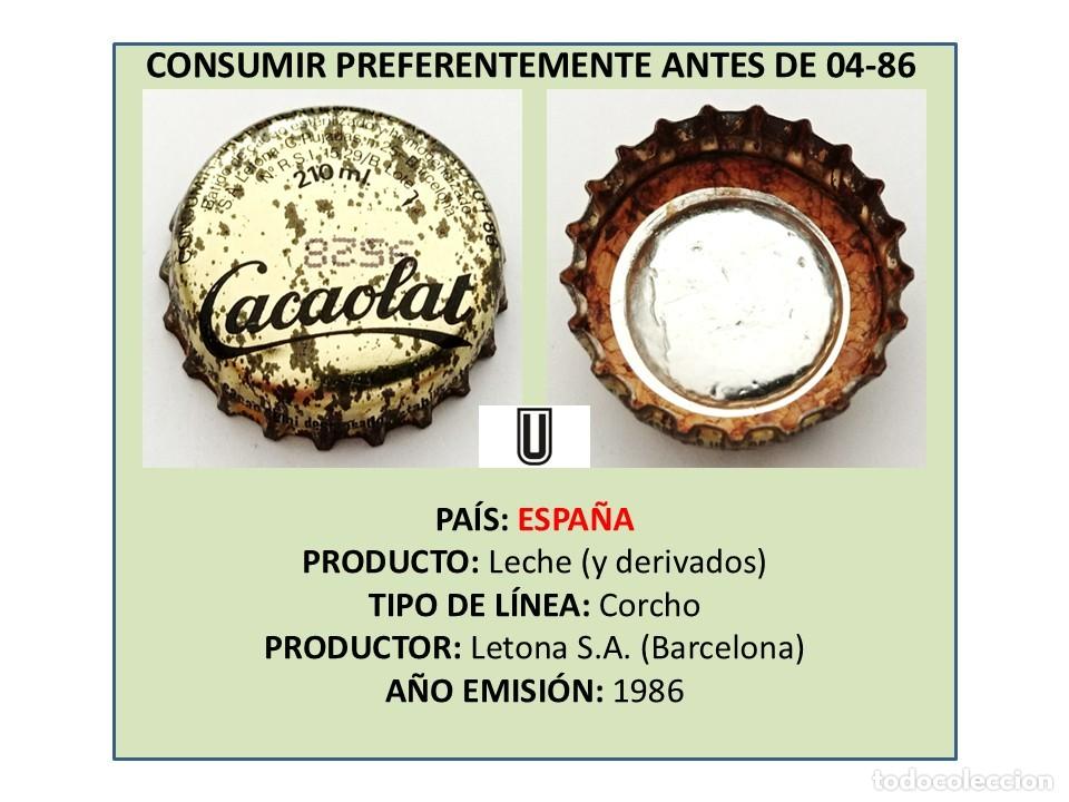 Otras Botellas y Bebidas Antiguas de colecci&oacute;n: TAPON CORONA CAPSULA CHAPA BATIDO CACAOLAT (210 ml) (ESPA&Ntilde;A)