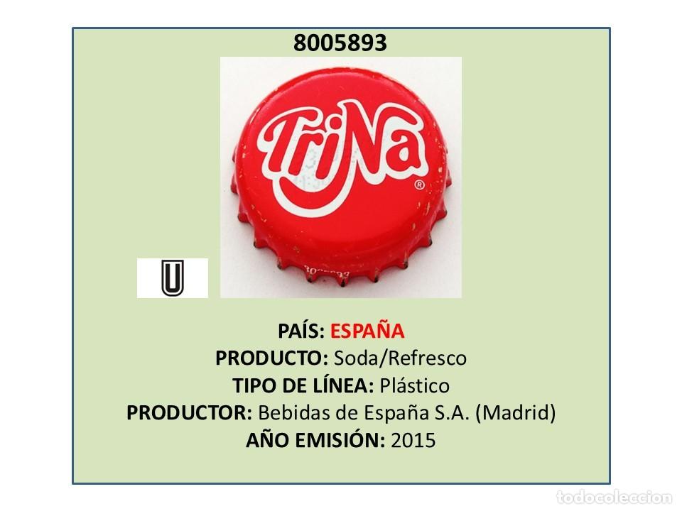 Otras Botellas y Bebidas Antiguas de colecci&oacute;n: TAPON CORONA CAPSULA CHAPA SODA/REFRESCO TRINA (ESPA&Ntilde;A)