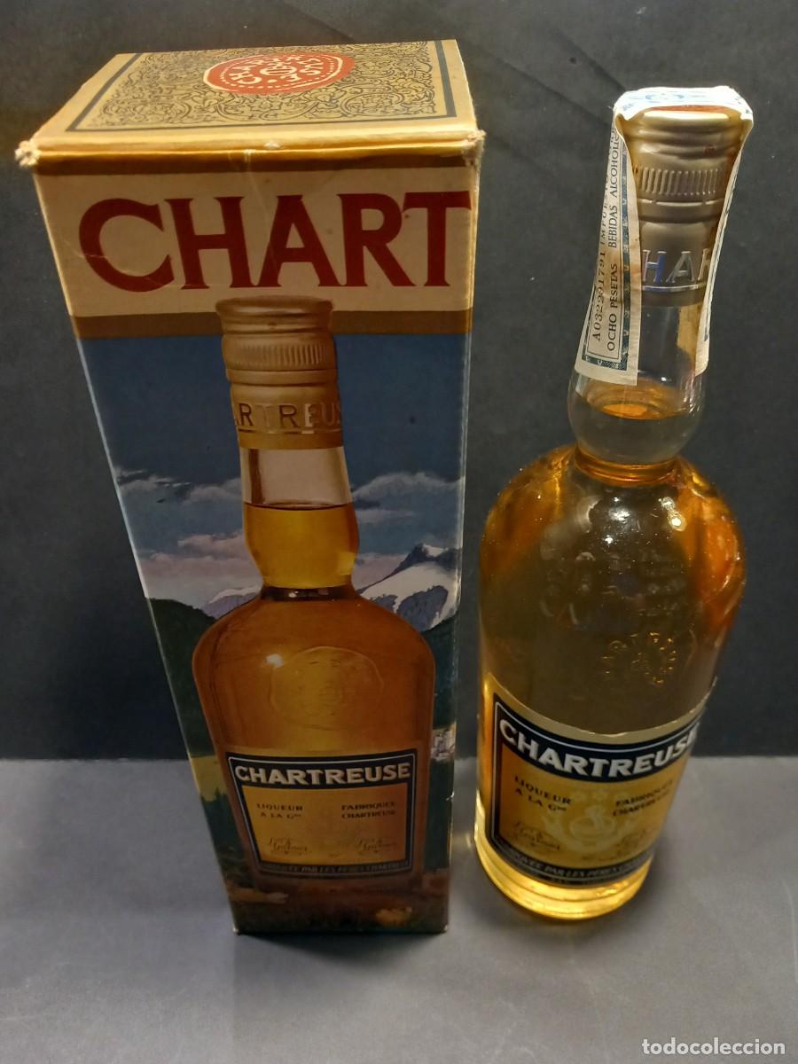 Otras Botellas y Bebidas Antiguas de colecci&oacute;n: CHARTREUSE AMARILLO SIN ABRIR CON SU CAJA ORIGINAL PRECINTO 8 PESETAS - NO ENVIO - (G)