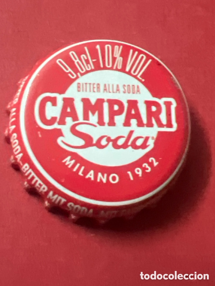 Otras Botellas y Bebidas Antiguas de colecci&oacute;n: T4/X69/B2. CHAPA - BEBIDA ALCOH&Oacute;LICA- Campari Soda Bitter alla Soda 9,8cl- 10% VOL. Milano 1932