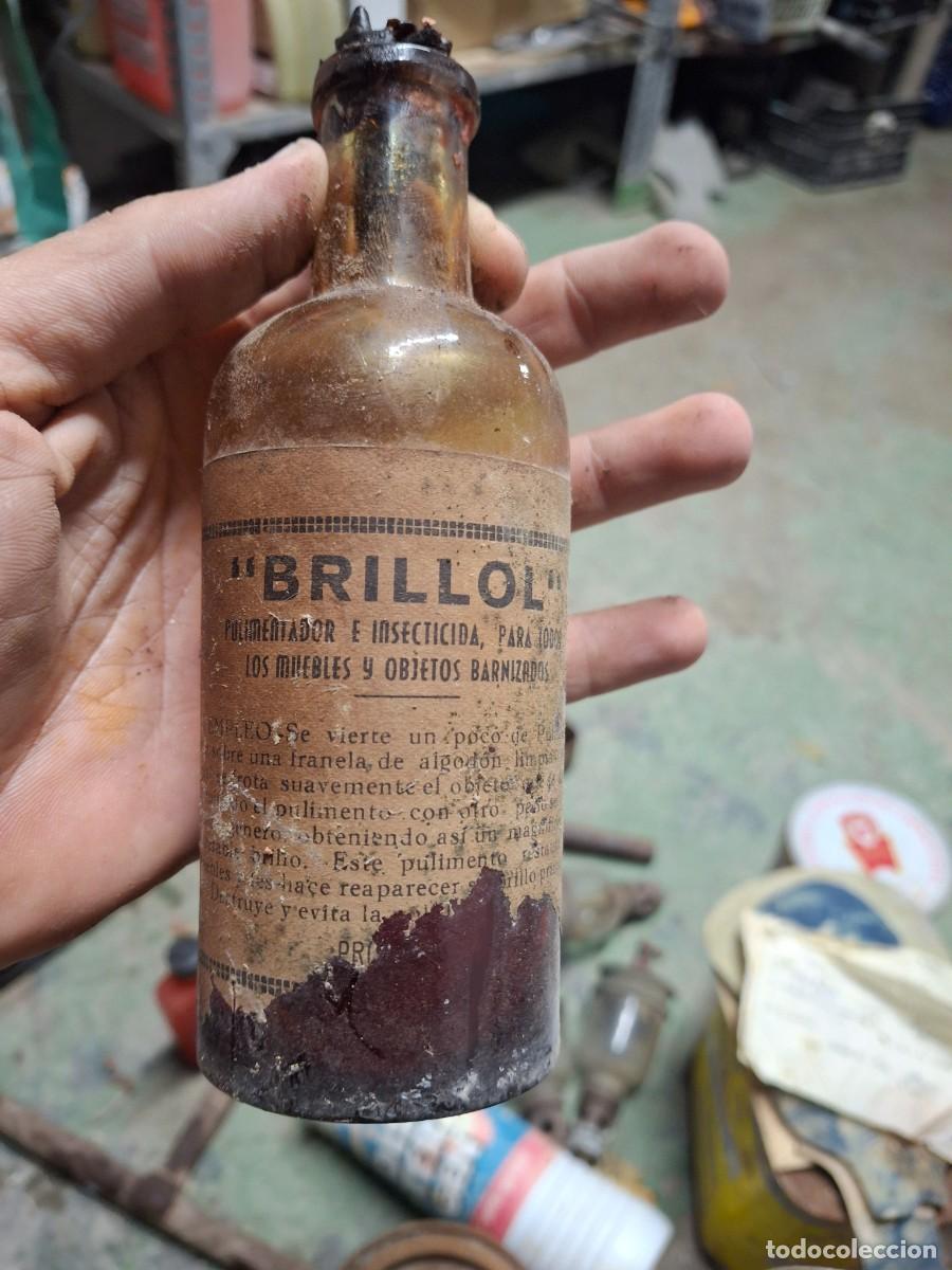 Otras Botellas y Bebidas Antiguas de colecci&oacute;n: Antiguo envase botella BrilloL Pulimentador e insecticida para muebles