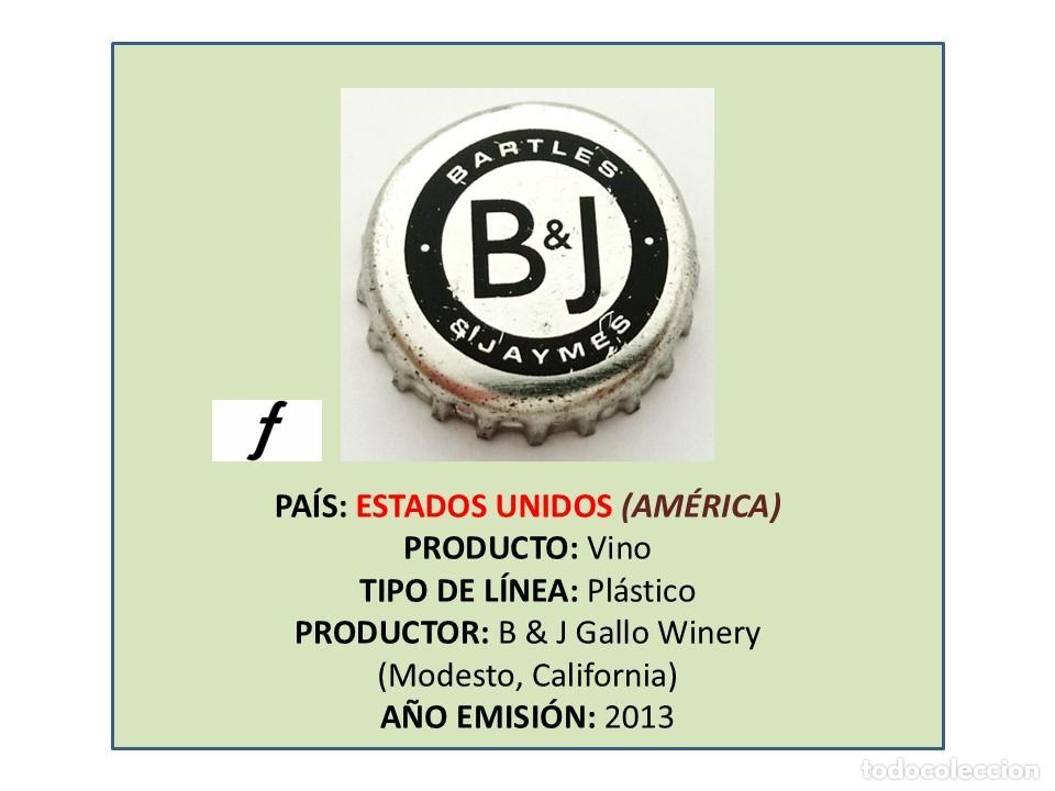 Otras Botellas y Bebidas Antiguas de colecci&oacute;n: TAPON CORONA CAPSULA CHAPA VINO BARTLES & JAYMES (ESTADOS UNIDOS)