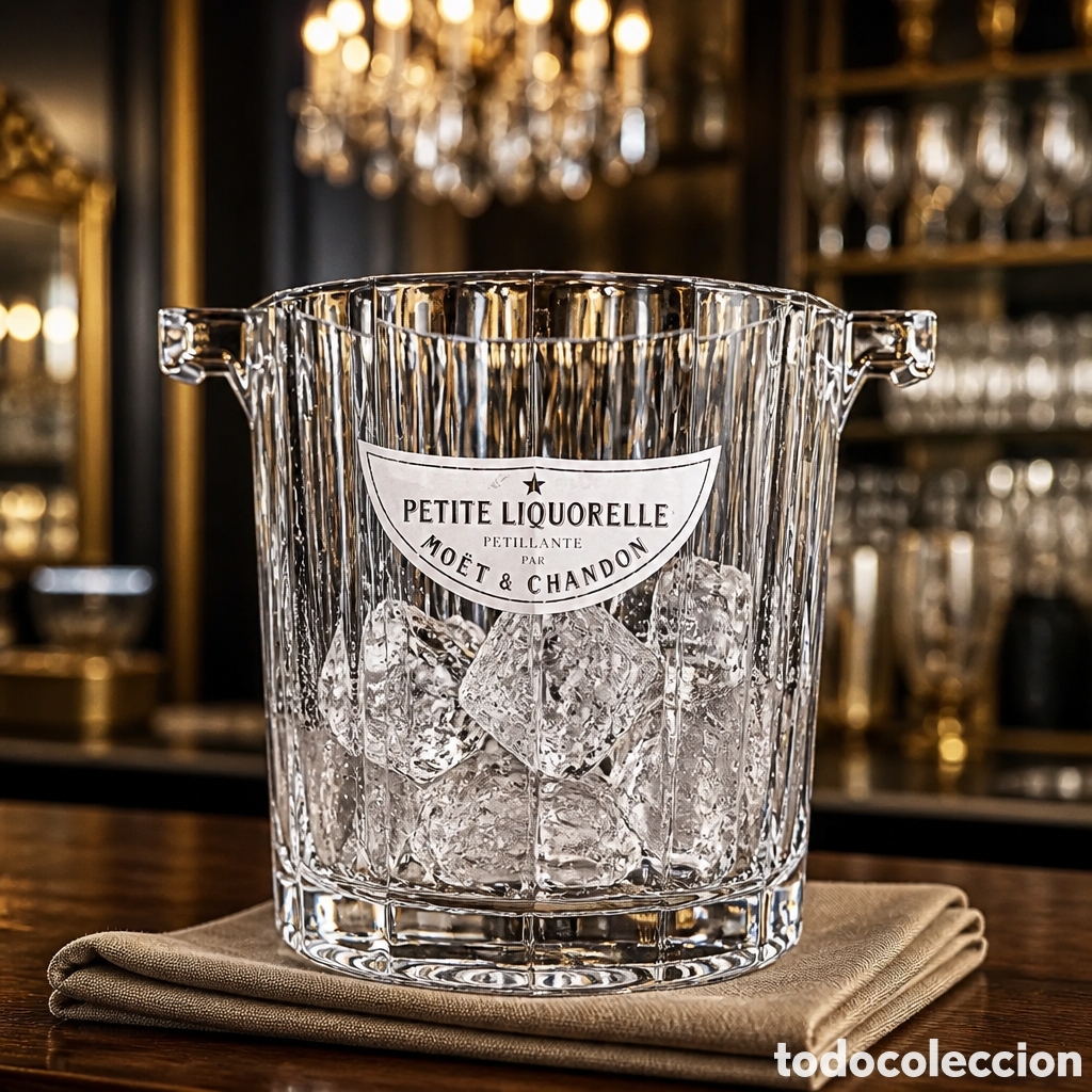 Otras Botellas y Bebidas Antiguas de colecci&oacute;n: BONITA CUBITERA DE CRISTAL 13 CM ALTO PUBLICIDAD DE PETITE LIQUORELLE (MOET & CHANDON)