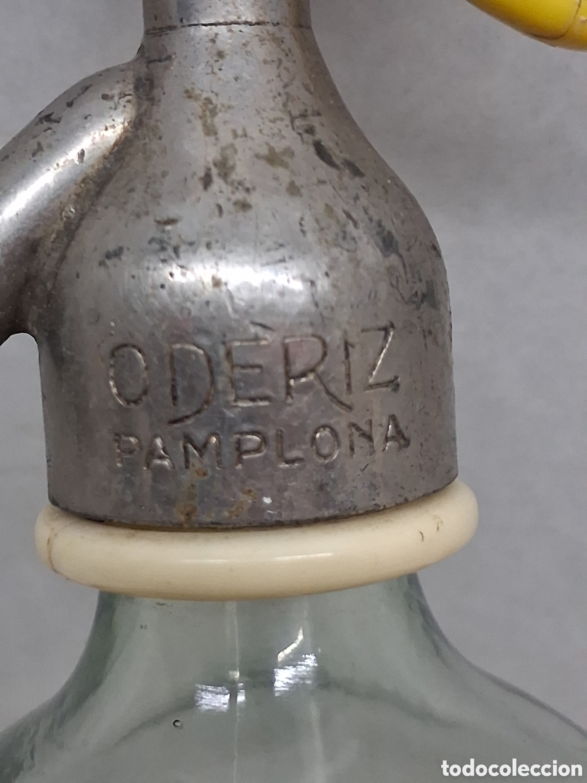 Otras botellas y bebidas antiguas de colecci&oacute;n: Sif&oacute;n Oderiz Pamplona - Foto 2