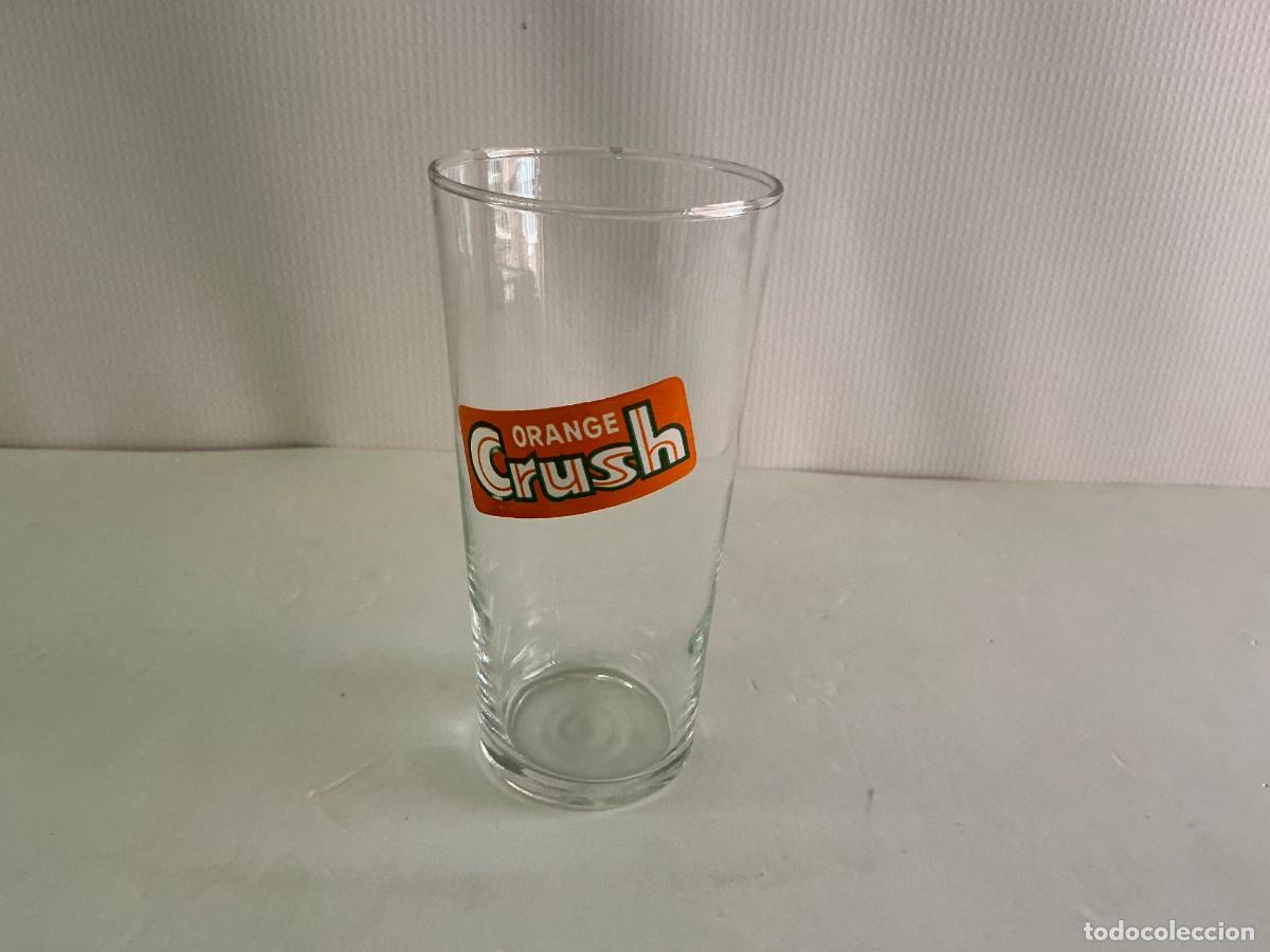 Otras Botellas y Bebidas Antiguas de colecci&oacute;n: Vaso publicitario Orange Crush vintage vidrio serigrafiado a&ntilde;os 70-80