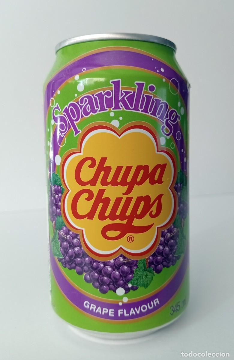 Otras Botellas y Bebidas Antiguas de colecci&oacute;n: LATA VAC&Iacute;A BEBIDA CHUPA CHUPS SPARKLING GRAPE FLAVOUR