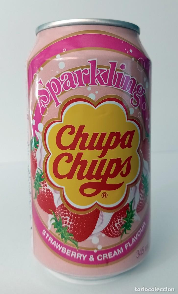 Otras Botellas y Bebidas Antiguas de colecci&oacute;n: LATA VAC&Iacute;A BEBIDA CHUPA CHUPS SPARKLING STRAWBERRY & CREAM FLAVOUR
