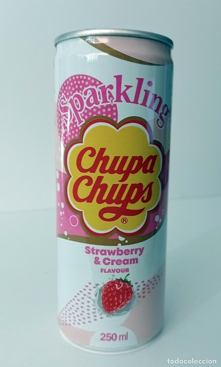 Otras Botellas y Bebidas Antiguas de colecci&oacute;n: LATA VAC&Iacute;A BEBIDA CHUPA CHUPS SPARKLING STRAWBERRY & CREAM FLAVOUR