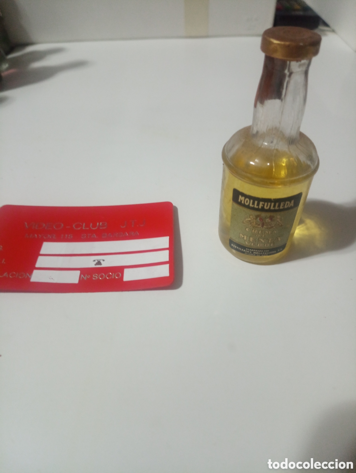 Otras Botellas y Bebidas Antiguas de colecci&oacute;n: Botell&iacute;n crema de menta verde mollfelleda