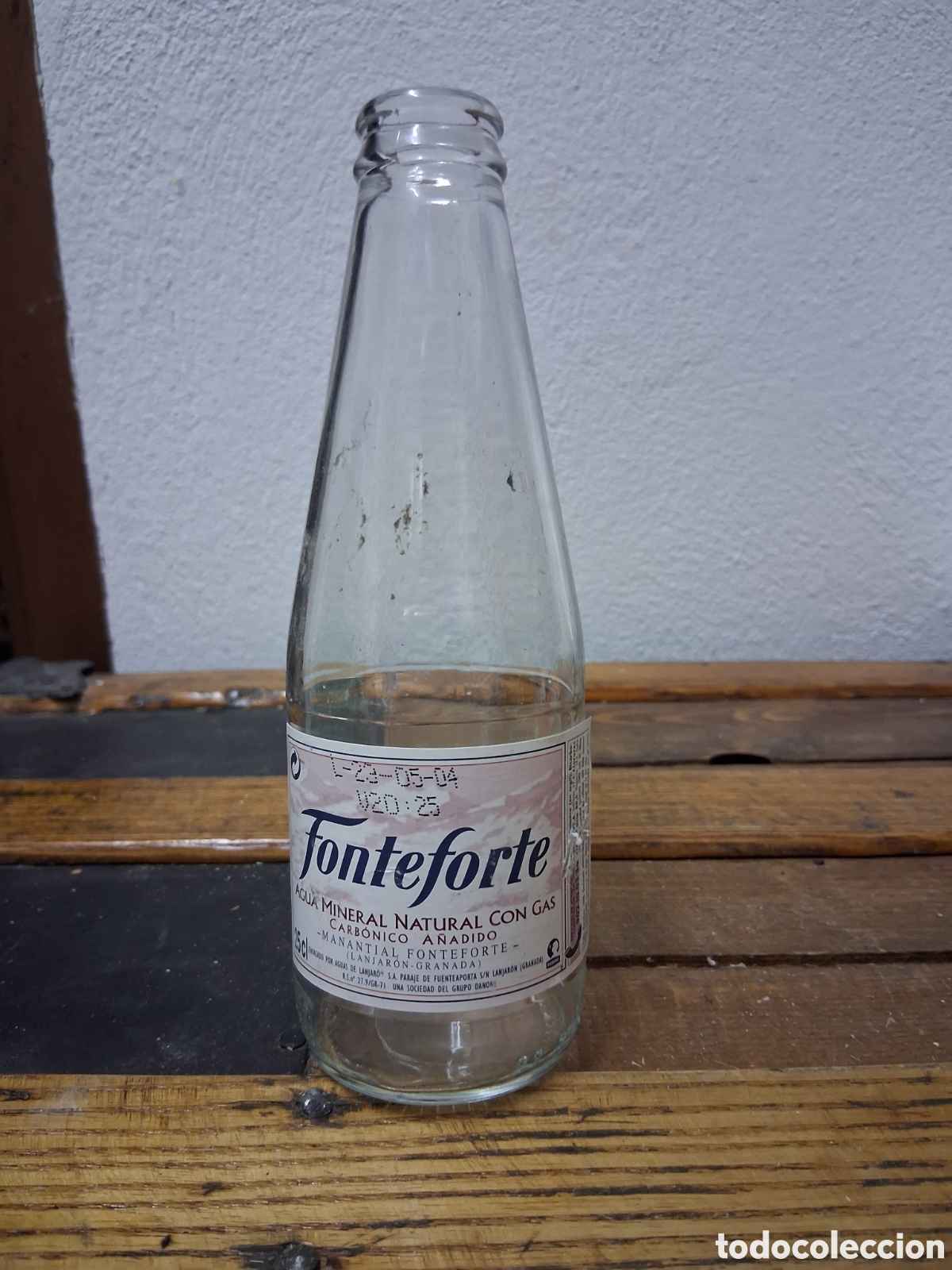 Otras Botellas y Bebidas Antiguas de colecci&oacute;n: Botella de cristal agua Lanjaron Granada Fonteforte 25 cl grupo Danone