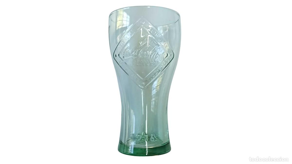 Otras Botellas y Bebidas Antiguas de colecci&oacute;n: VASO COCA-COLA VINTAGE ALEM&Aacute;N - VIDRIO VERDE TENUE - LOGO RELIEVE 1916 - KOFFEINHALTIG