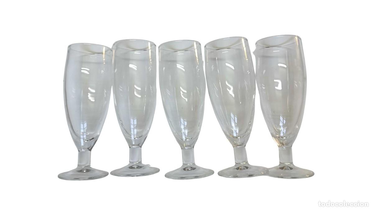 Otras Botellas y Bebidas Antiguas de colecci&oacute;n: LOTE 5 COPAS FLAUTA DE CRISTAL - MARCA ARCOROC - FRANCIA - VINTAGE A&Ntilde;OS 60/70
