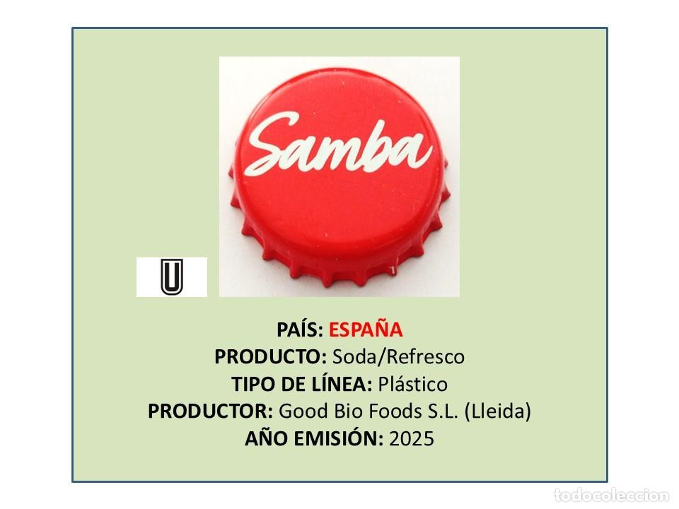 Otras Botellas y Bebidas Antiguas de colecci&oacute;n: TAPON CORONA CAPSULA CHAPA SODA/REFRESCO SAMBA (ESPA&Ntilde;A)