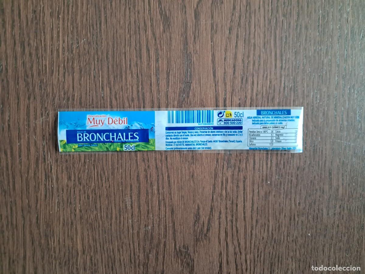 Otras Botellas y Bebidas Antiguas de colecci&oacute;n: etiqueta de botella de agua con de Bronchales, Sierra de Albarrac&iacute;n. Teruel, 50 cl.