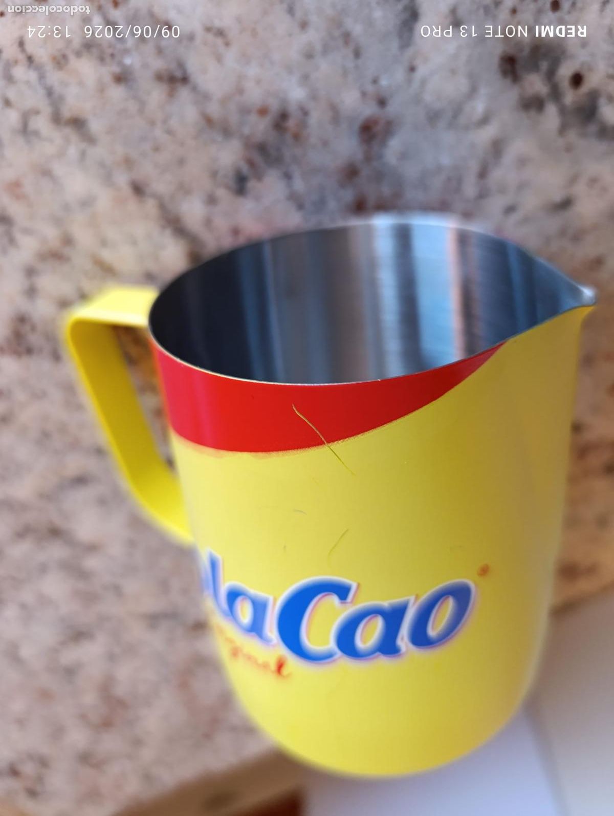 Otras botellas y bebidas antiguas de colecci&oacute;n: Practica Jarra. Publicidad COLA CAO.INOX.