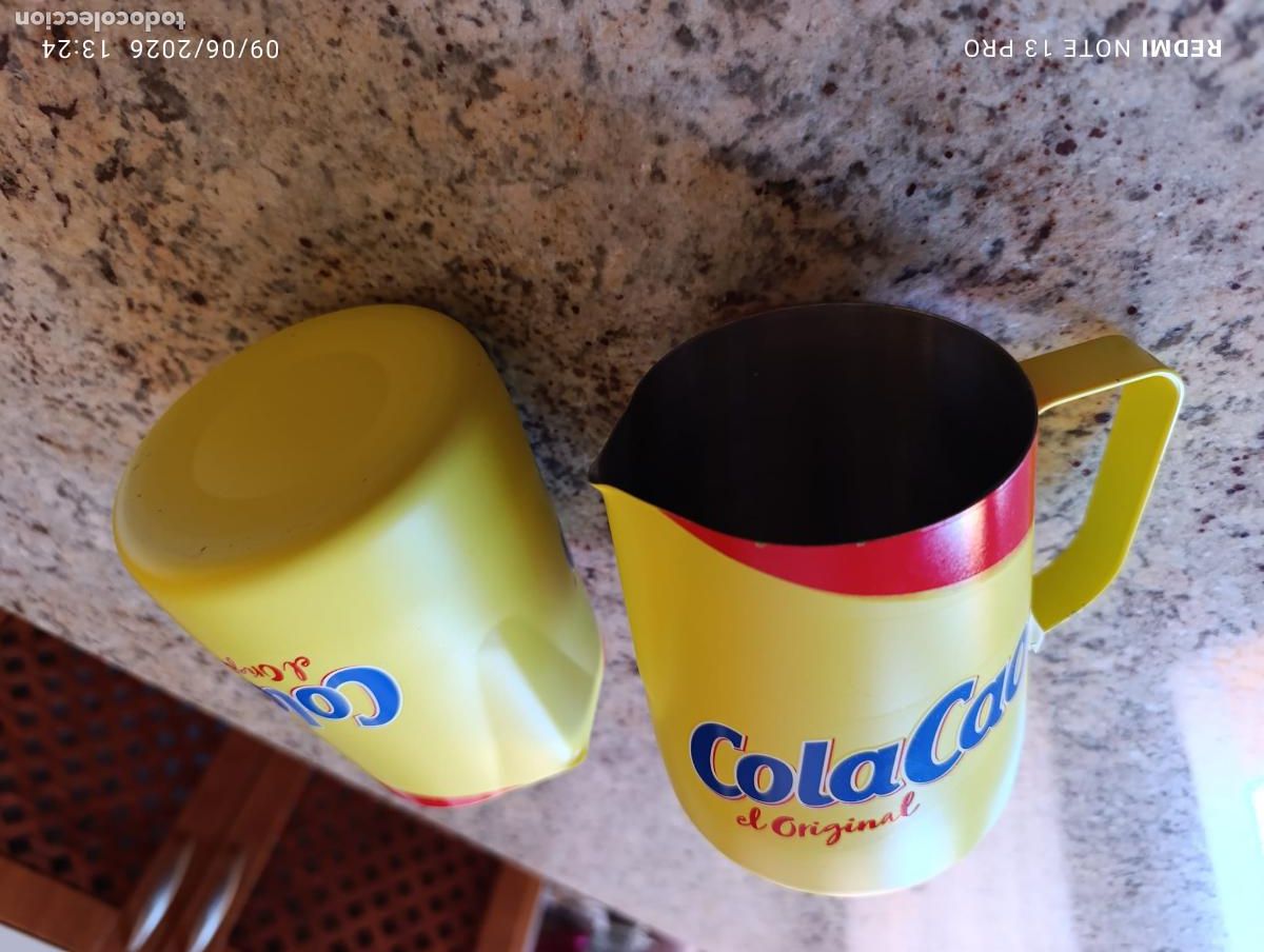 Otras botellas y bebidas antiguas de colecci&oacute;n: Practica Jarra. Publicidad COLA CAO.INOX.