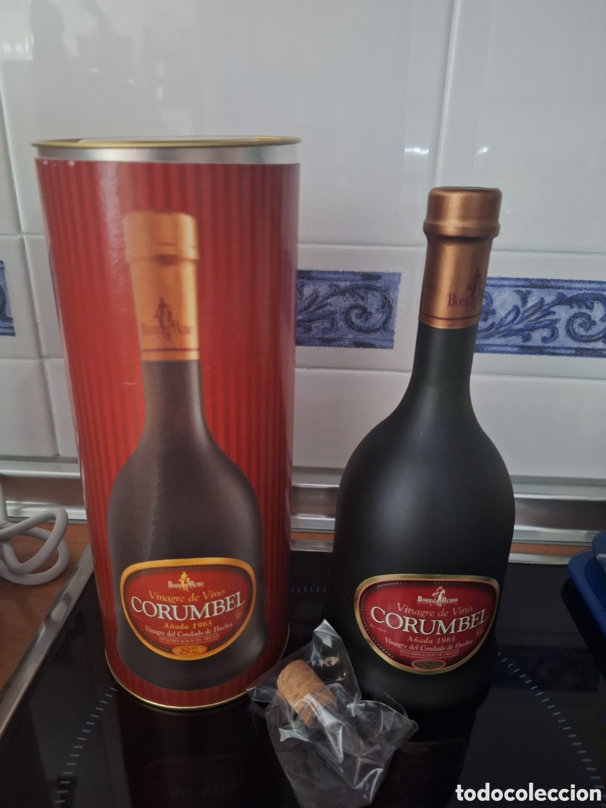 Otras botellas y bebidas antiguas de colecci&oacute;n: Vinagre Vino Corumbel Bodegas Rubio a&ntilde;ada 1965