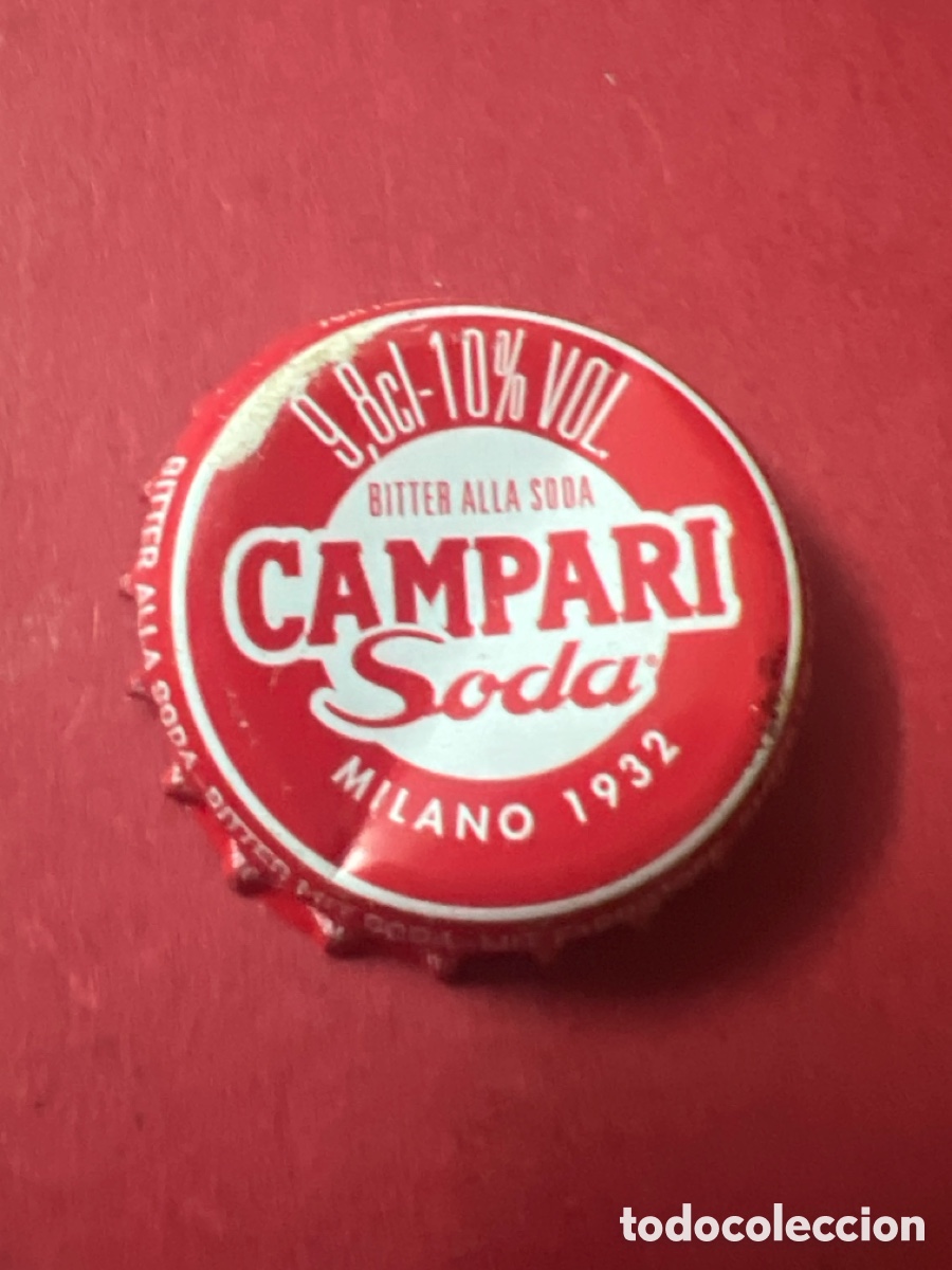 Otras botellas y bebidas antiguas de colecci&oacute;n: T4/X74/H6. CHAPA - Bebida alcoh&oacute;lica - Campari Soda Bitter alla Soda 9,8cl- 10% VOL. Milano 1932