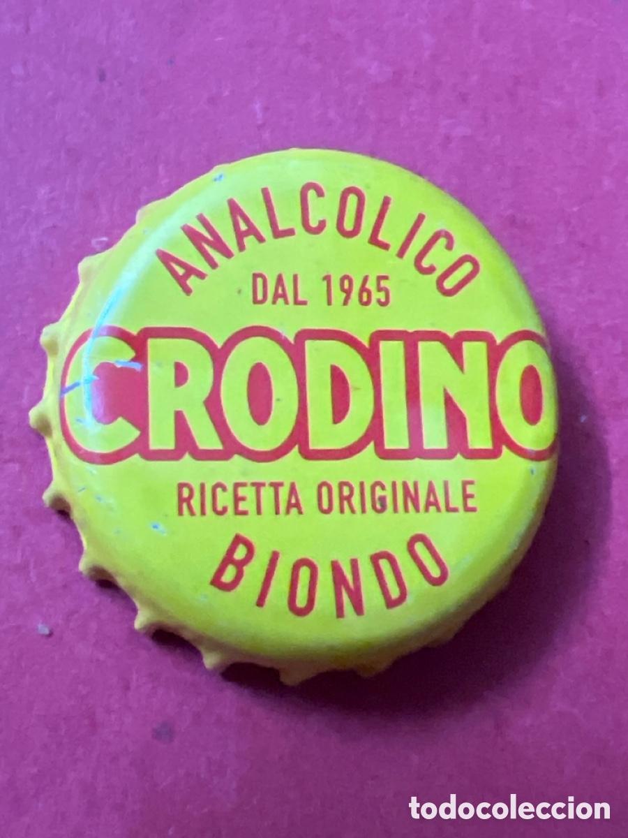 Otras botellas y bebidas antiguas de colecci&oacute;n: T4/X73/C6. CHAPA SODA/ REFRESCO - Crodino Analcolico Dal 1965 Ricetta Originale Biondo
