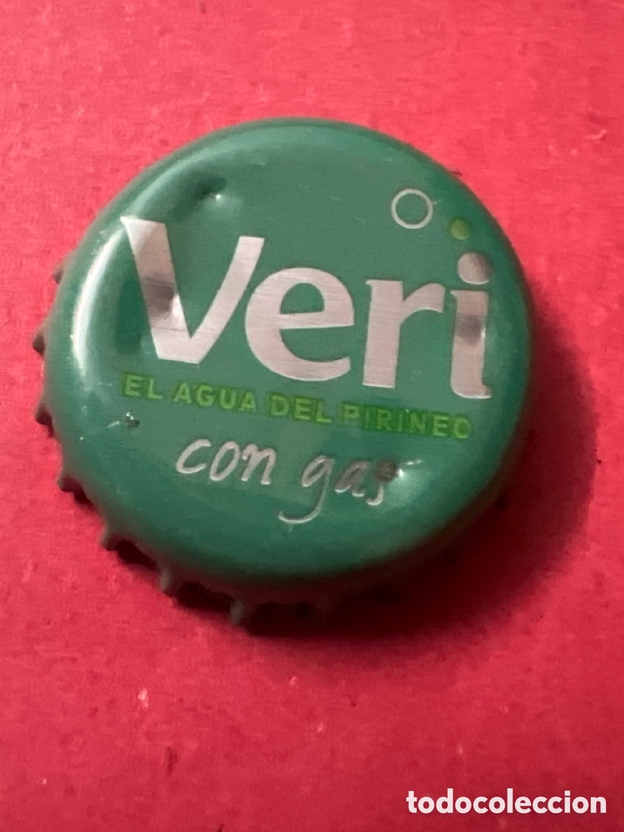 Otras botellas y bebidas antiguas de colecci&oacute;n: T4/X73/D4. CHAPA - Veri con gas el agua del pirineo