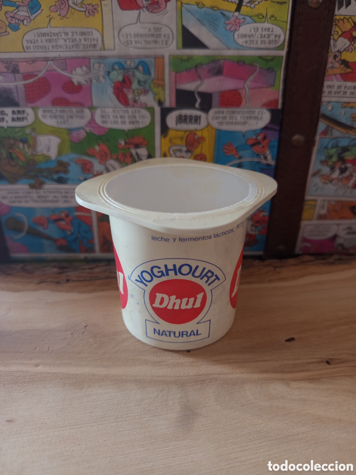 Otras botellas y bebidas antiguas de colecci&oacute;n: Envase de yogur dhul antiguo colecci&oacute;n yoghourt Danone, Nestl&eacute;...