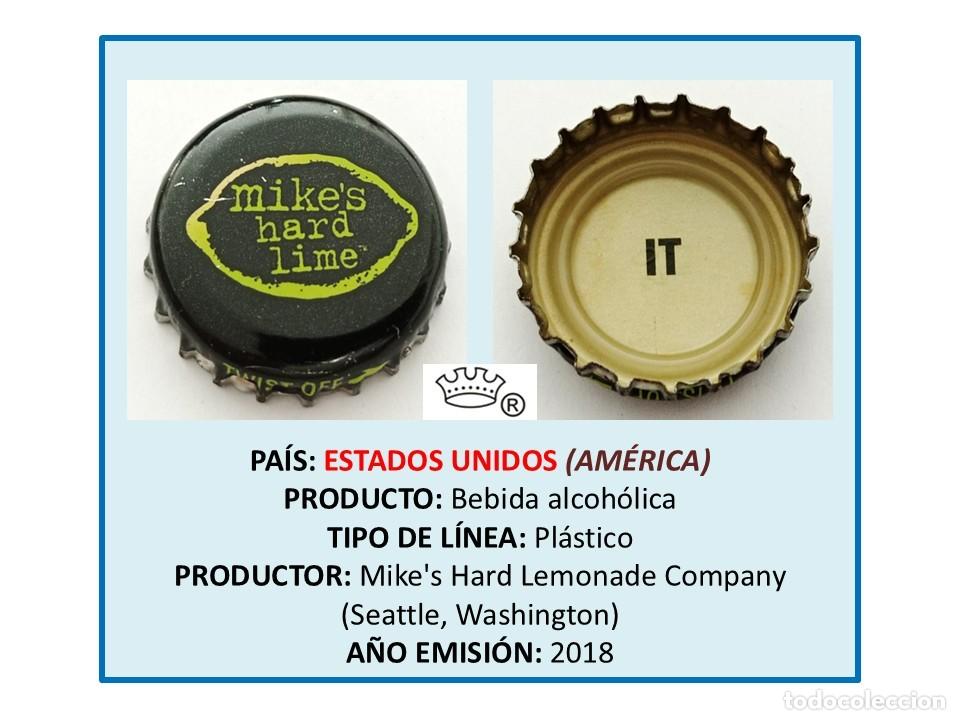 Otras botellas y bebidas antiguas de colecci&oacute;n: TAPON CORONA CAPSULA CHAPA BEBIDA ALCOH&Oacute;LICA MIKE'S HARD LIME (ESTADOS UNIDOS)