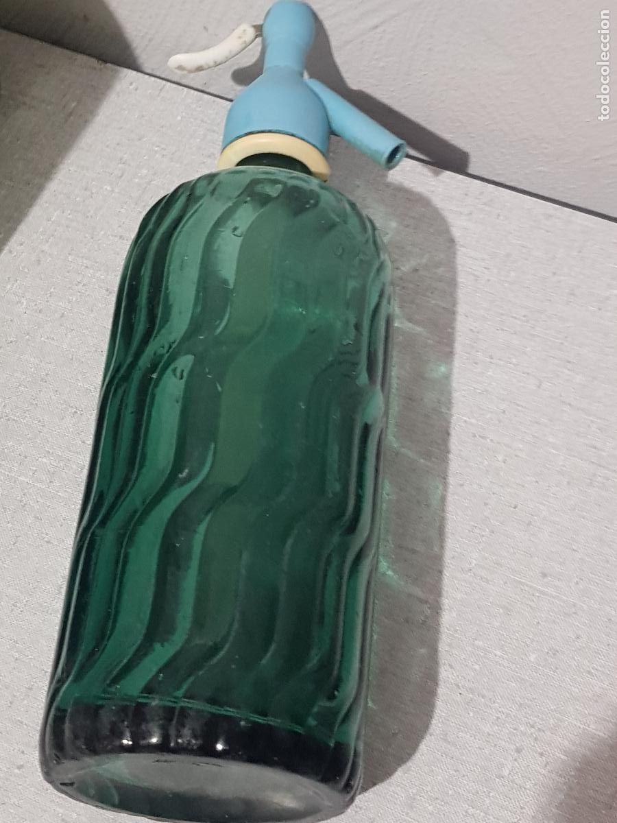 Otras botellas y bebidas antiguas de colecci&oacute;n: SIFON CRISTAL VERDE SIN MARCA OLAS ONDULADAS