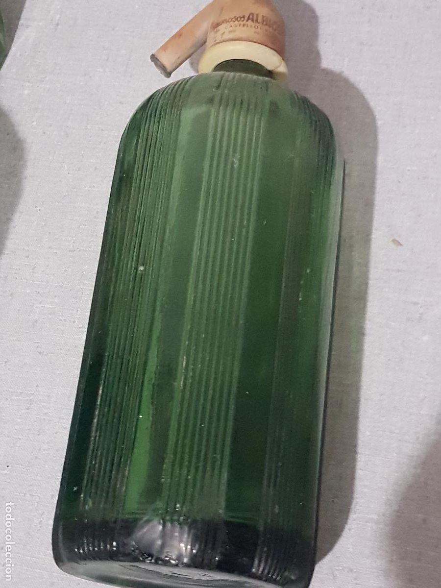 Otras botellas y bebidas antiguas de colecci&oacute;n: SIFON CRISTAL VERDE ESPUMOSOS ALBIOL CASTELLON