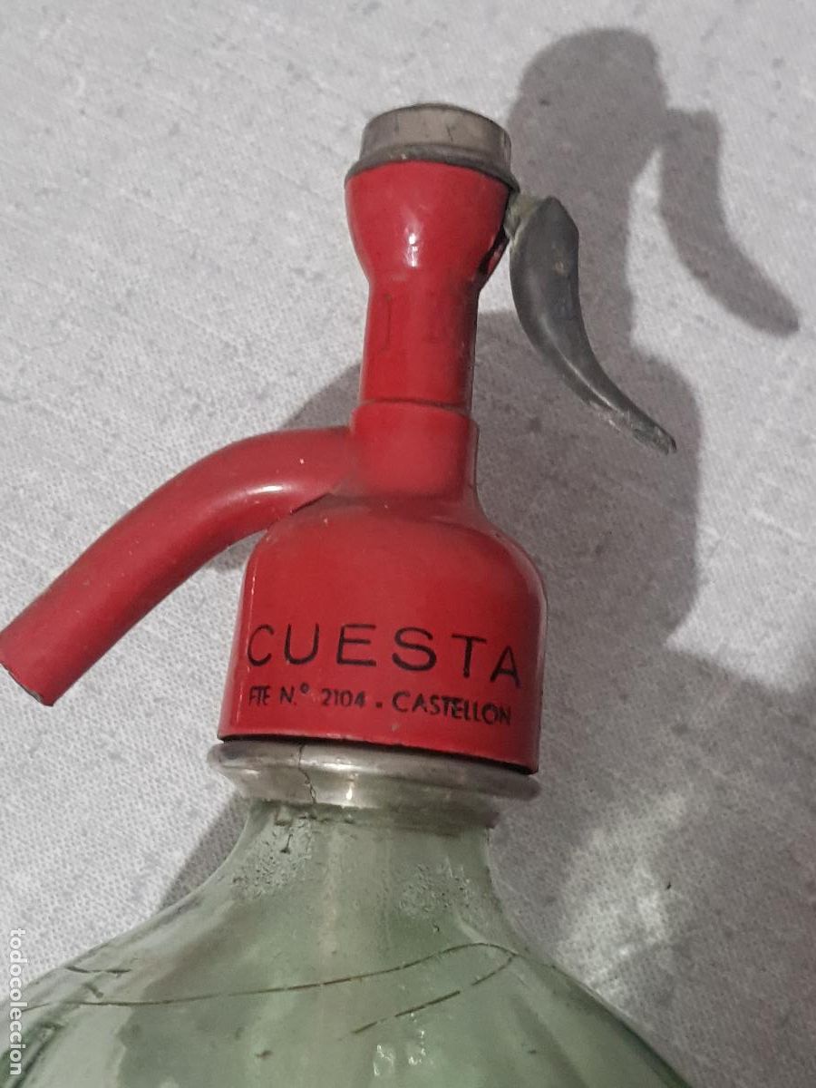 Otras botellas y bebidas antiguas de colecci&oacute;n: SIFON CRISTAL VERDE CLARO CUESTA CASTELLON