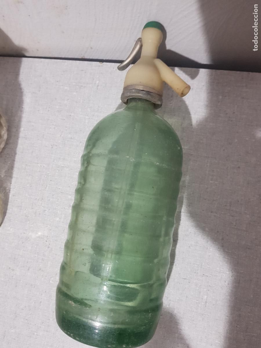 Otras botellas y bebidas antiguas de colecci&oacute;n: SIFON CRISTAL VERDE OSCURO LA CHIVERTENSE
