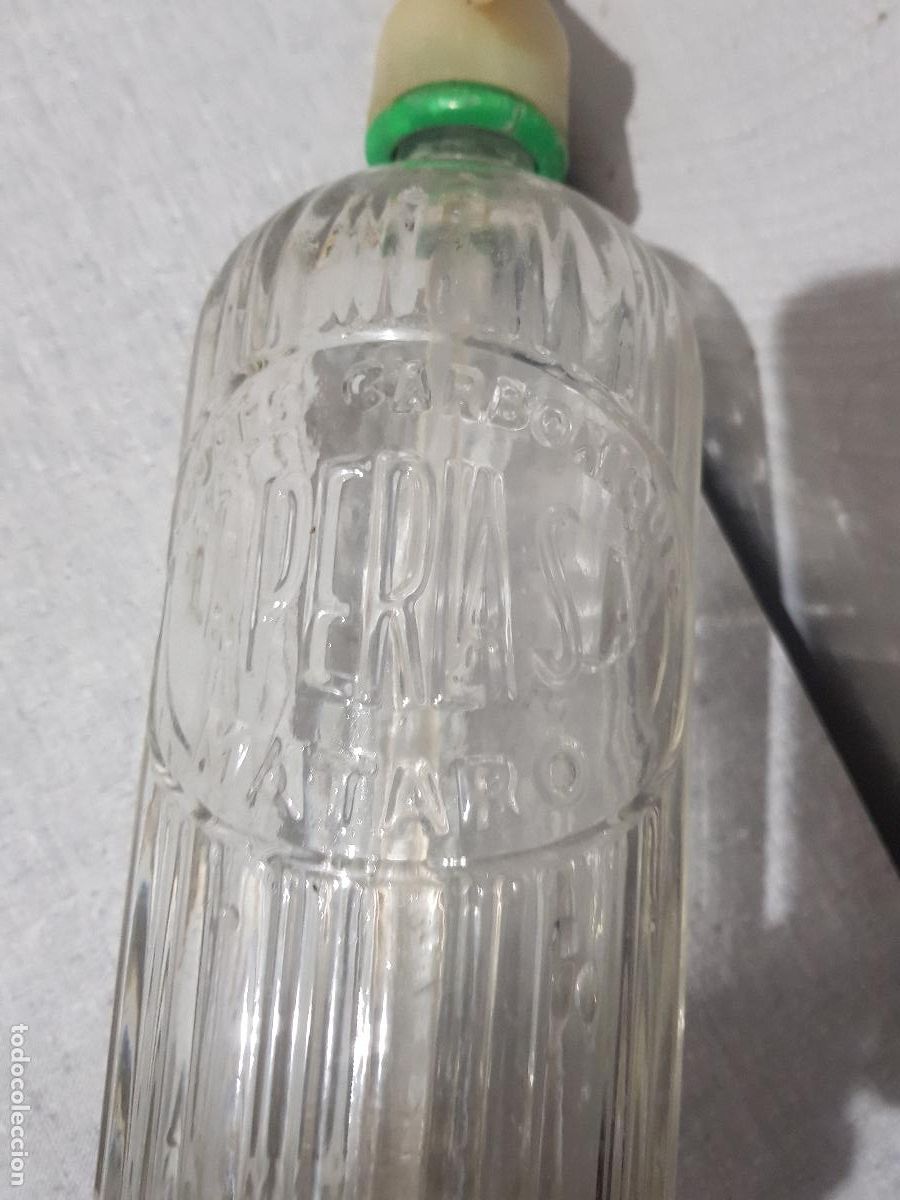 Otras botellas y bebidas antiguas de colecci&oacute;n: SIFON CRISTAL LA PERLA MATARO DEFECTOS CRISTAL GOLPECITOS
