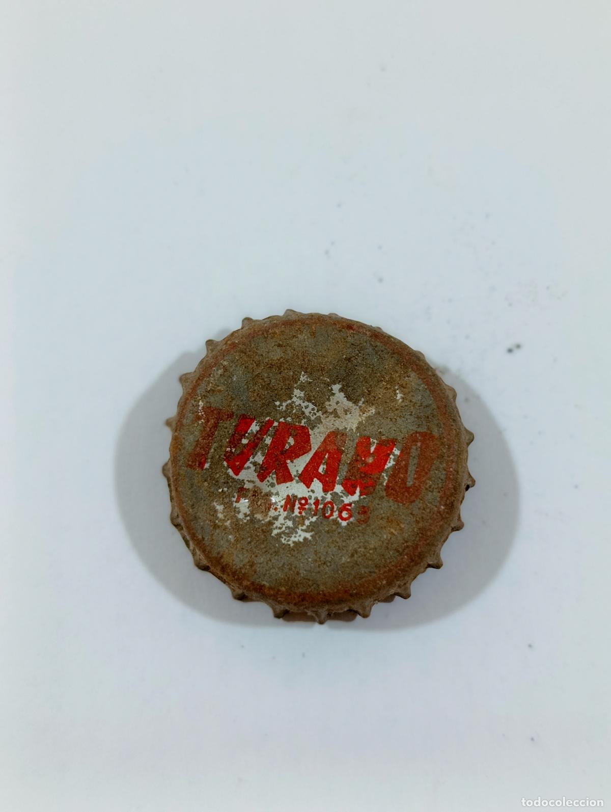 Otras botellas y bebidas antiguas de colecci&oacute;n: CHAPA TAPON CORONA CON EL DORSO DE CORCHO. ZUMOS TURANO