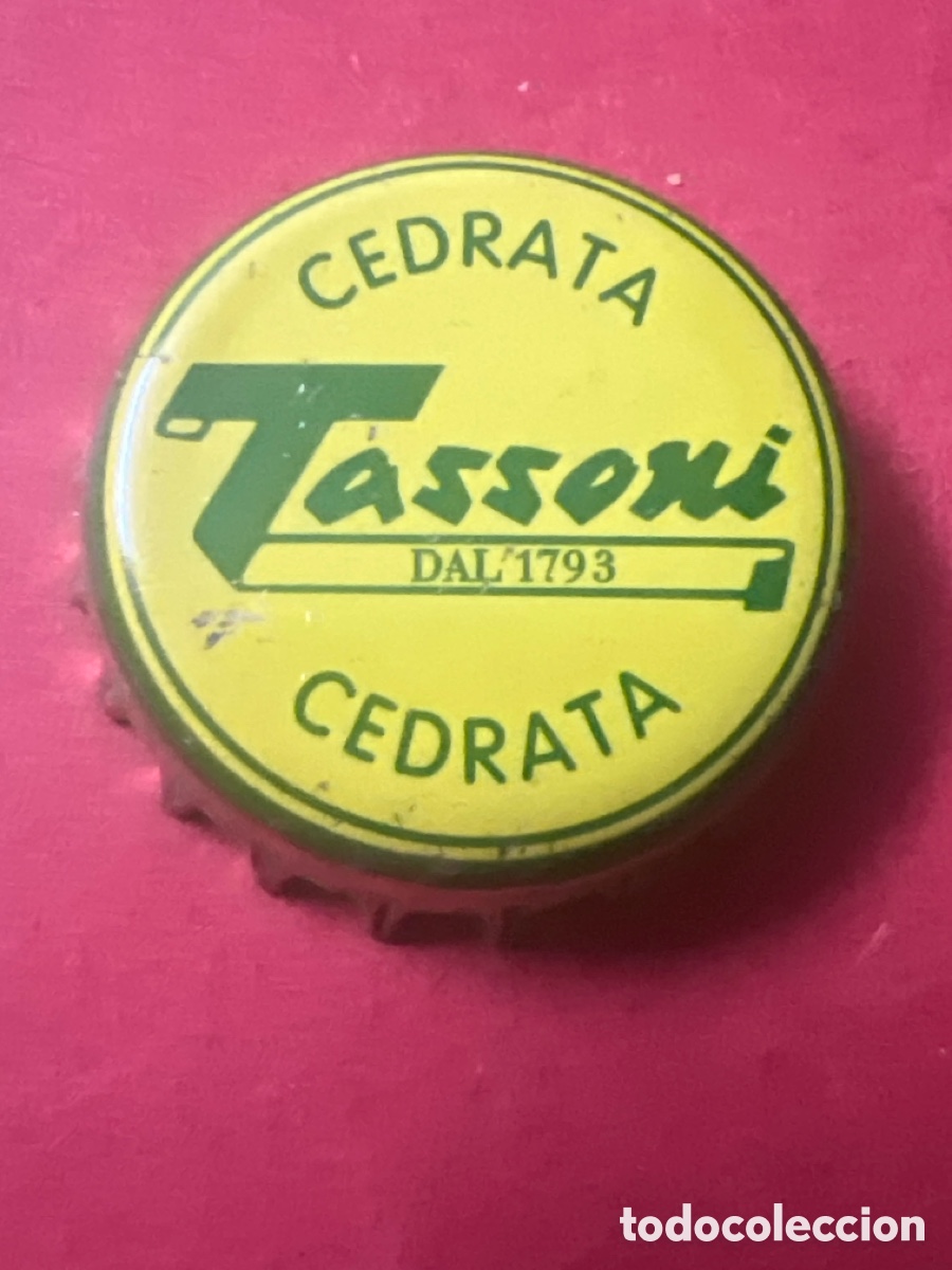 Otras botellas y bebidas antiguas de colecci&oacute;n: T4/X73/E5. CHAPA Soda/Refresco Tassoni Dal 1793 Cedrata