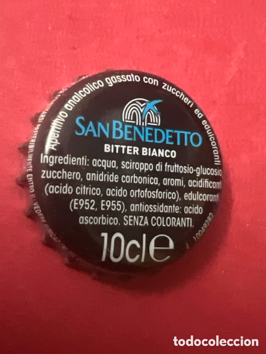 Otras botellas y bebidas antiguas de colecci&oacute;n: T4/X90/Q5. CHAPA Soda/Refresco - SAN BENEDETTO