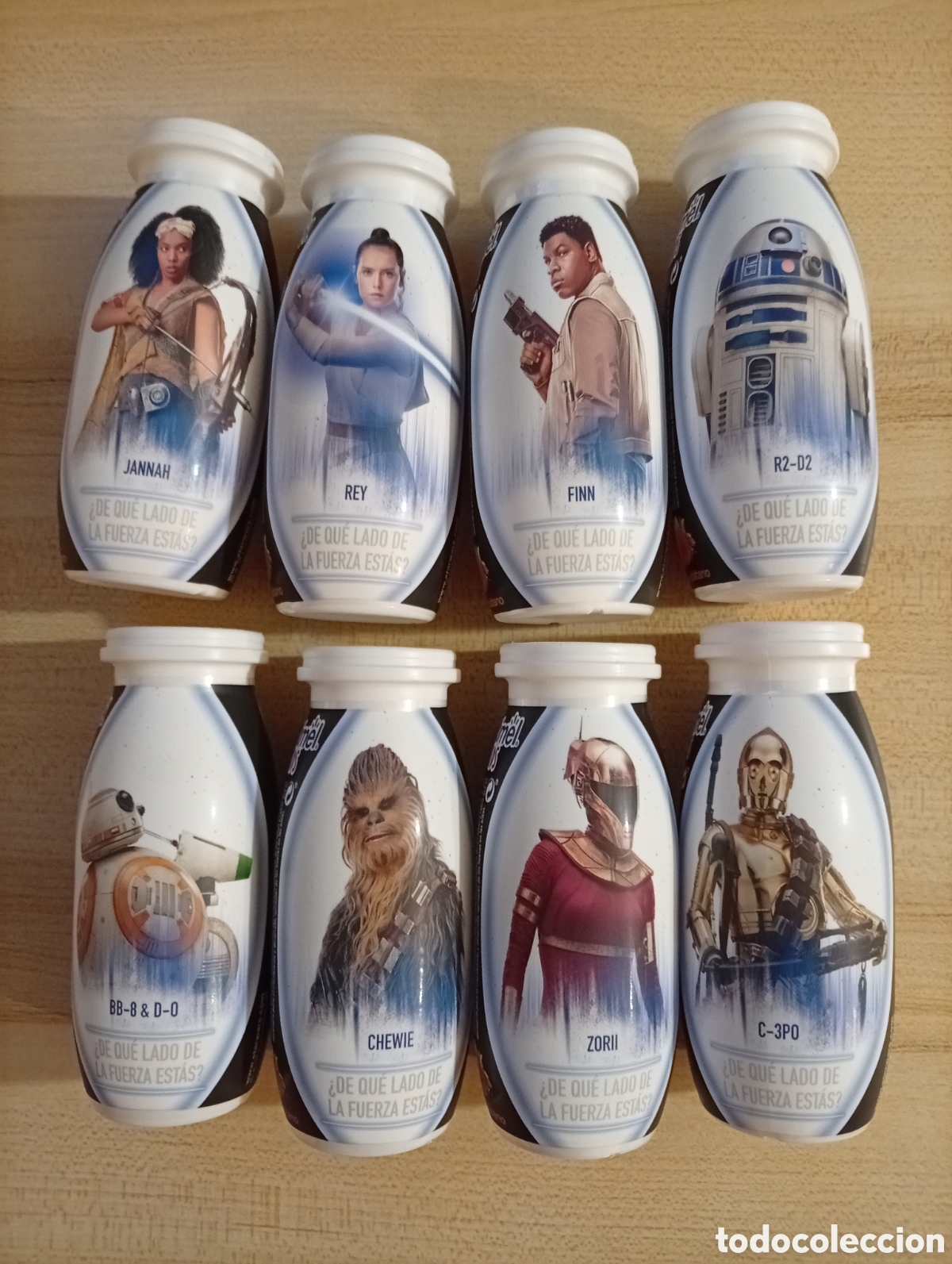 Otras botellas y bebidas antiguas de colecci&oacute;n: Colecci&oacute;n completa botellas actimel kids star wars el ascenso de skywalker