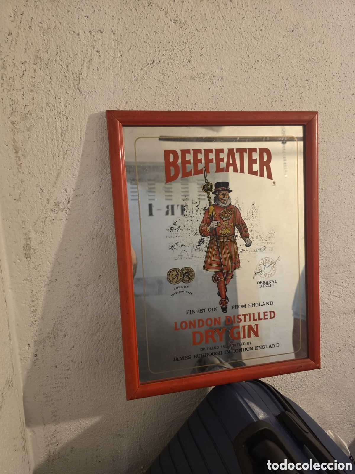 Otras botellas y bebidas antiguas de colecci&oacute;n: Espejo publicitario antiguo de Beefeater