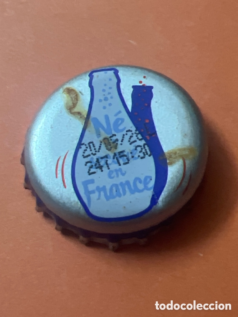Otras botellas y bebidas antiguas de colecci&oacute;n: T4/X83/M3. CHAPA - Soda/Refresco -N&eacute; et secou&eacute; en France - FRANCIA