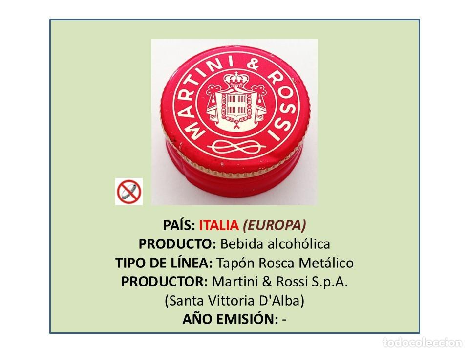 Otras botellas y bebidas antiguas de colecci&oacute;n: TAPON CORONA CAPSULA CHAPA ROSCA MET&Aacute;LICO VERMOUTH BLANCO MARTINI & ROSSI (ITALIA)