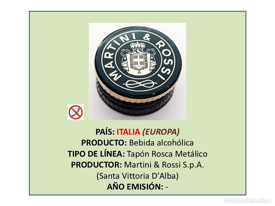 Otras botellas y bebidas antiguas de colecci&oacute;n: TAPON CORONA CAPSULA CHAPA ROSCA MET&Aacute;LICO VERMOUTH NEGRO MARTINI & ROSSI (ITALIA)