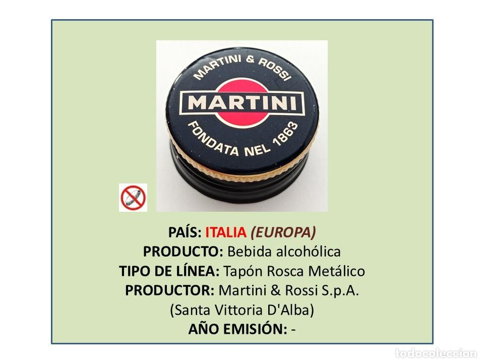 Otras botellas y bebidas antiguas de colecci&oacute;n: TAPON CORONA CAPSULA CHAPA ROSCA MET&Aacute;LICO VERMOUTH BLANCO MARTINI & ROSSI (ITALIA)
