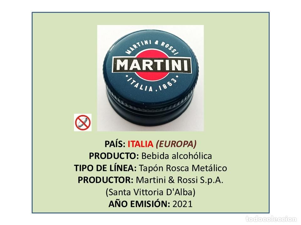 Otras botellas y bebidas antiguas de colecci&oacute;n: TAPON CORONA CAPSULA CHAPA ROSCA MET&Aacute;LICO VERMOUTH BLANCO MARTINI & ROSSI (ITALIA)